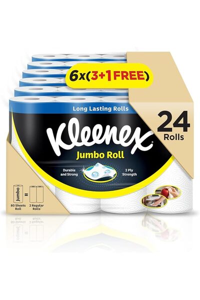 GENERAL Kleenex Paper Towels Jumbo Roll 2-Ply 24*80 Pack of 24*80