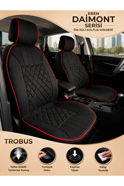 TROBUS Renault Brodway 1981-1999 Eren Diamond 2 Parça Ön Koltuk Minderi Kayma...