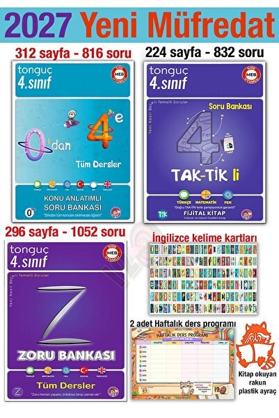 Tonguç Yayınları 4. Sınıf 2027 Taktikli Tüm Dersler Zoru Konu Anlatımlı Soru ...