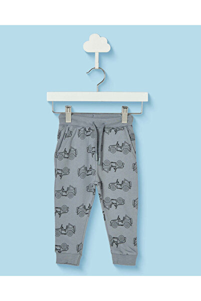 REDTAG Infant Boys Blue Jeep Print Track Pants