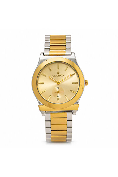 Clasico Minimal Men's Watch – 40mm Gold Sunray Dial, Small Seconds Sub-Dial, ...