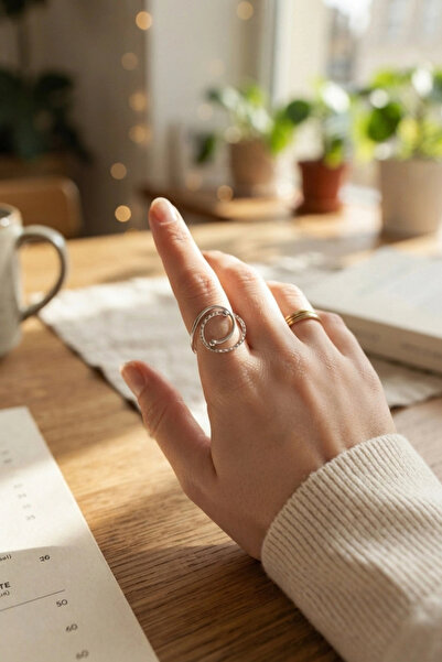 online kapsulavm avm alışveriş Silver Color Geometric Double Ring Design Wome...