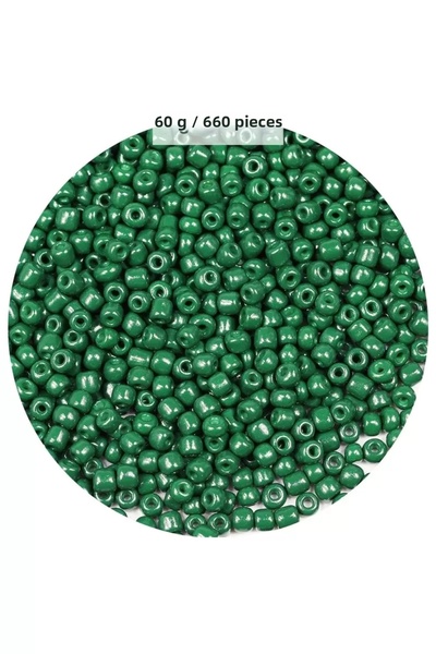 Mestore Dark Green Color 4 mm Approx 660 Pieces / 60 Grams Glass Beads Needle...