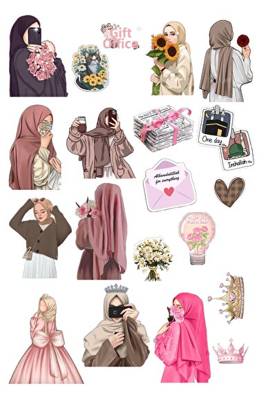 hediyeofisi 4 coli autocolante motivaționale islamice, autocolante hijab, age...