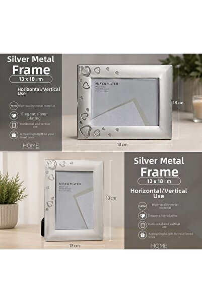 Hazal Ramă metalică argintie 13*18 cm