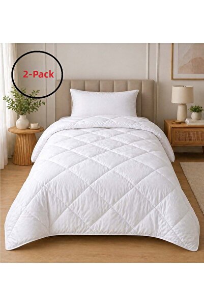Bella Home 2 броя микрофибър -Бял- Единична завивка (155x215)