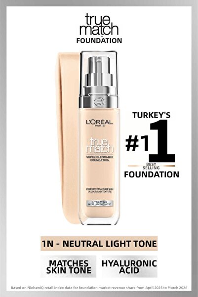 L'Oreal Paris كريم أساس L'oréal Paris True Match Care - نغمة سفلية محايدة 1N