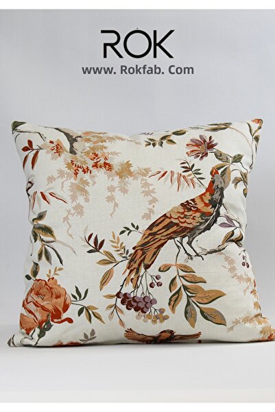 ROKFAB Floral Patterned Throw Pillow Cover 45X45 cm Decorative Pillowcase