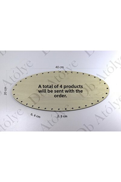 Db Atölye Bulk Ellipse Rattan Weave Plate 4 Pieces 20X40 cm Maple Color - Rat...