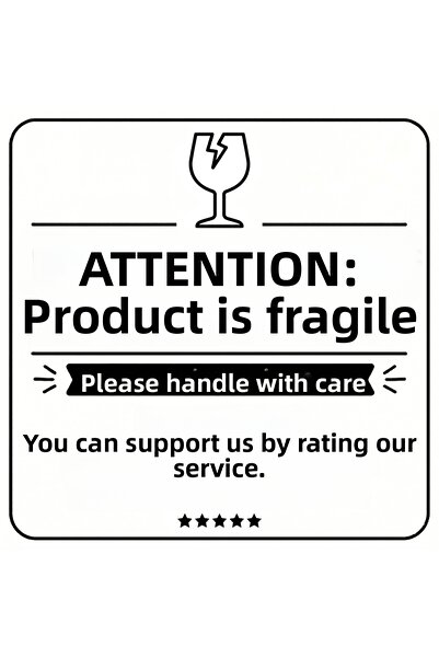 ALADAĞ HOME Breakable Label for Cargo Packages 10X10 cm 50 Pieces – Attention...