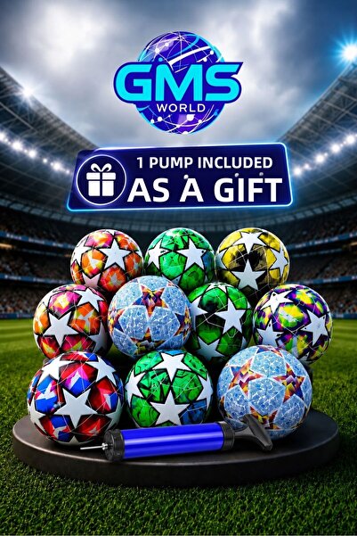 GMS WORLD 1 قطعة كرة قدم ملفوفة بالخيط بوزن 430 جرام / 1 قطعة مضخة هدية