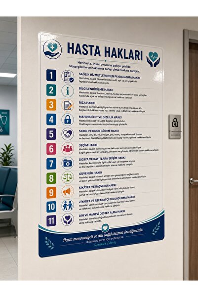 FTRMALZEMECİM Patient Rights Poster Sticker Foil Hospital Clinical Examinatio...