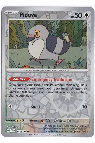 Pokemon Pidove [Reverse Holo] 133/162 - Temporal Forces - Card (Mint)