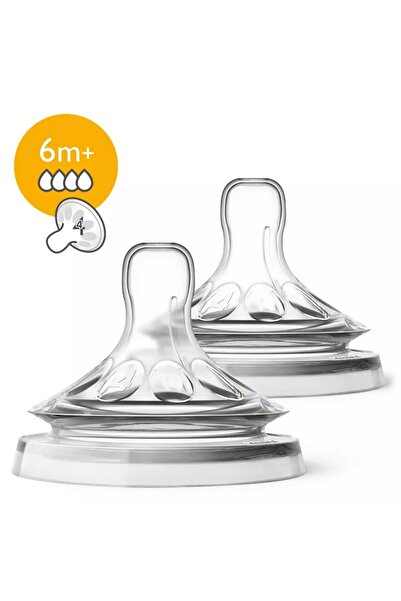 Philips Avent Philips Natural Baby Bottle Pacifier 4 Holes 6+ Months 2pcs Scf...