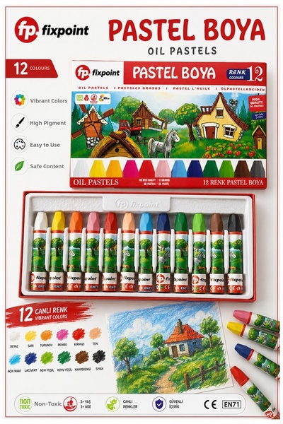 Artmaster ألوان الباستيل 12 لونًا، عبوة واحدة من ألوان الباستيل فيكسبوينت، عل...