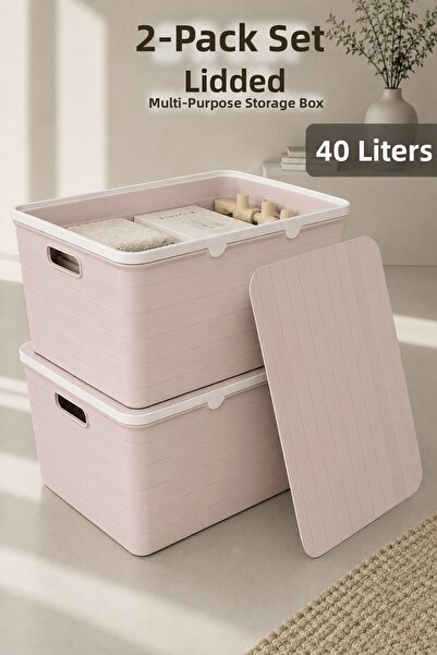 Meleni Home Cutie decorativă de depozitare cu 2 compartimente - Organizator p...