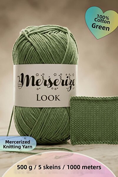 Dantelux Mercerized Knitting Yarn (5 Skeins / 500 Grams / 1000 Meters) 100% C...