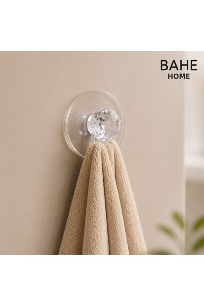bahe home 4 قطع من أدوات فتح الأدراج والخزائن ذات المقبض الكريستالي اللاصق التي تُثبت بدون ثقب