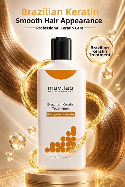 muvilab علاج الشعر بالكيراتين البرازيلي، كريم حماية من الحرارة فعال لمدة تصل ...