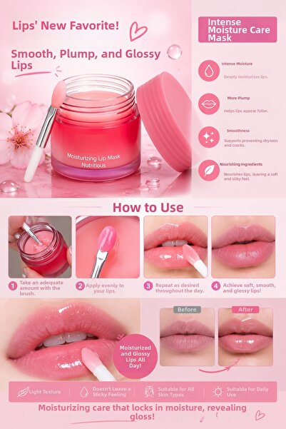 RED TOUCH Lip Sleeping Care Balm Mask Moisturizing, Nourishing and Repairing ...