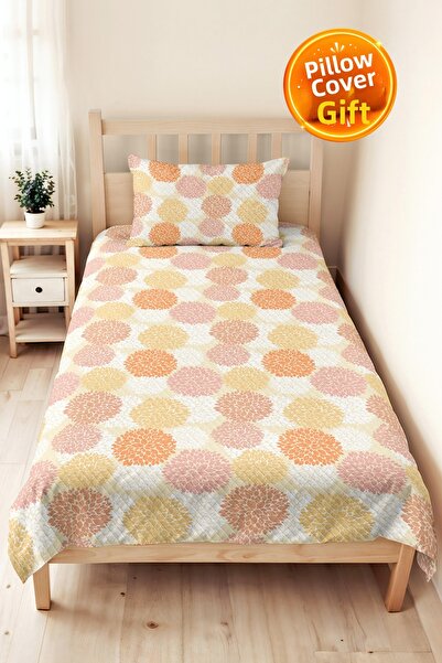 Evimde Bambaşka Floral Pastel Autumn Themed Teen Room Single Pique Set - Boho...