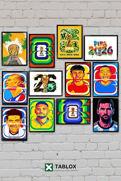 TABLOX 12 piese FIFA 2026 Cupa Mondială Messi Yamal Haaland Mbappe Neymar Set...