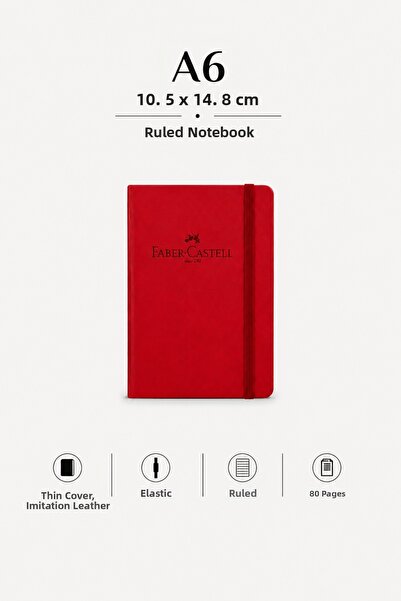 Faber Castell Σημειωματάριο από τεχνητό δέρμα Α6 μικρού μεγέθους, 80 φύλλα με...