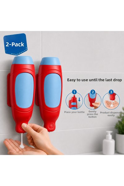 PİYATECH Shampoo and Shower Gel Organizer - Wall Mounted Shower Dispenser and...