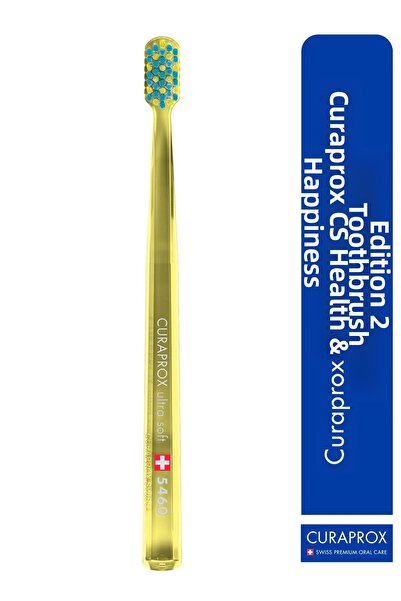 Curaprox فرشاة أسنان CS 5460 إصدار الصحة والسعادة، عبوة من قطعتين