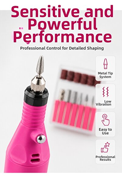 alemdarshop Electric Manicure Pedicure File Set New Generation with 6 Heads