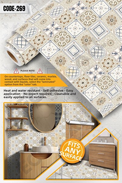 DECOMALL CODE-269 Αδιάβροχο Αυτοκόλλητο Φύλλο Επικάλυψης για Πλακάκια Επίπλων...