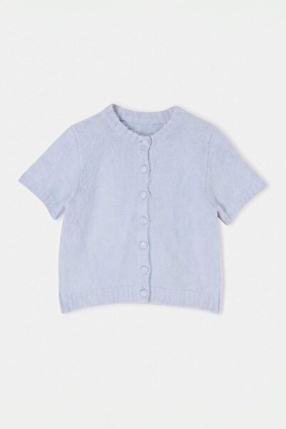 Trendyol Collection Wardrope Essenstials Light Blue Soft Textured Button Deta...