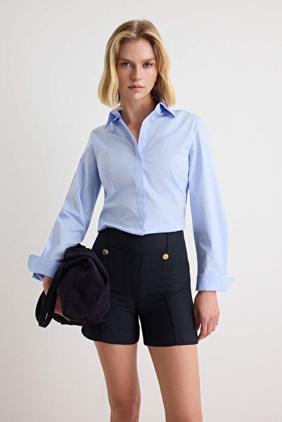 Trendyol Collection Navy Blue Pocket Detailed Shorts & Bermuda Twoaw27Sr00013