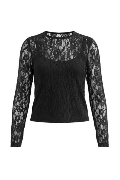 Trendyol Collection بلوزة سوداء سادة بياقة دائرية وأكمام طويلة وعادية ومحبوكة...