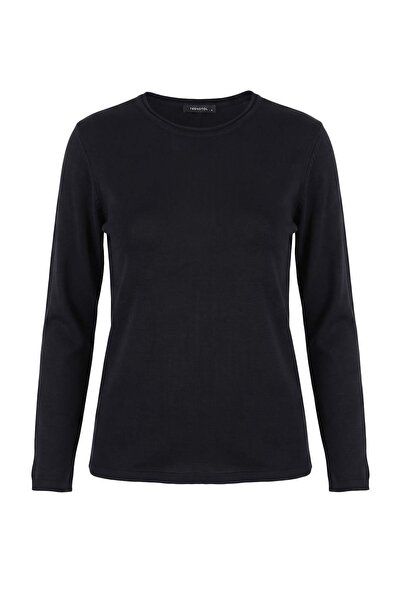 Trendyol Collection Black Regular/Normal Cut Collar Detailed Knitwear Sweater...