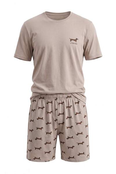 Trendyol Collection Vizon Regular Fit Dog Printed 100% Cotton Summer Knitted ...