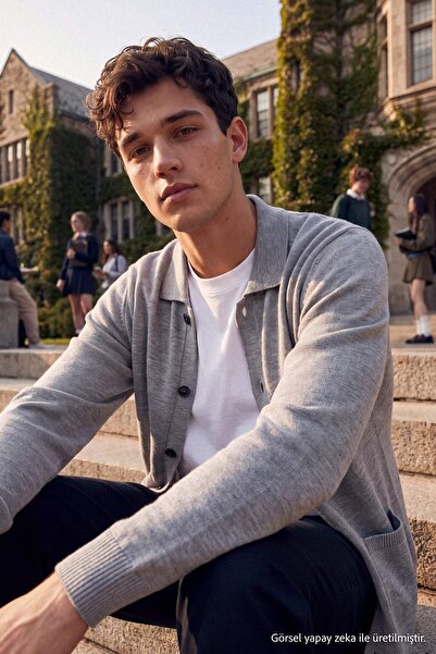 Trendyol Collection Gray Regular/Normal Cut Pocket Detailed Buttoned Thick Po...