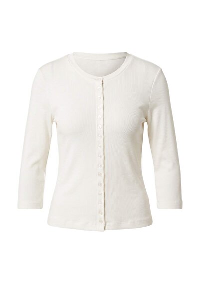 Trendyol Collection Wardrobe Essentials Ecru Crew Neck Three Quarter Sleeve B...