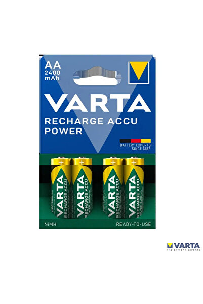 Varta Set of 4 Rechargeable AA Batteries, 2400 mAh, With Ready-to-Use Technol...