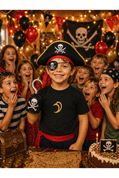 TOYFEST Σετ παιδικών κοστουμιών πειρατών Captain Jack Sparrow - Hook - Eye Ma...