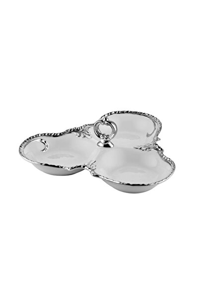 ROY KING CAMELIA SILVER 3 BÖLMELİ ÇEREZLİK 30 CM