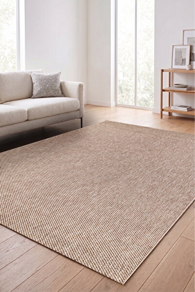 Homz 1015 Bej Naturel Sisal Jüt Halı Modern Düz Dokuma | Yıkanabilir • Toz Ve...