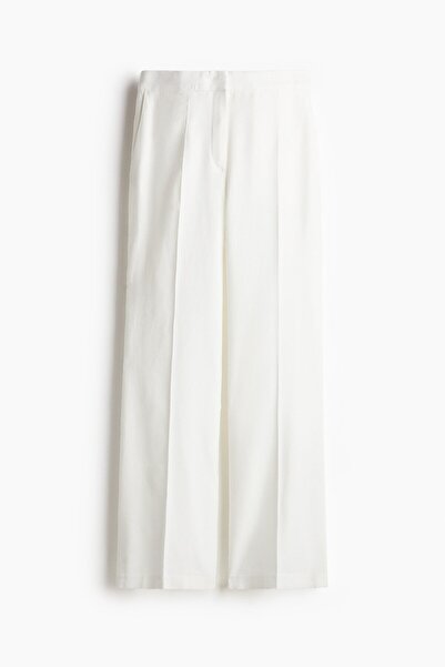 H&M Keten Karışımlı Çizme Paça Pantolon