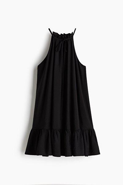 H&M Fırfırlı Kolsuz Elbise