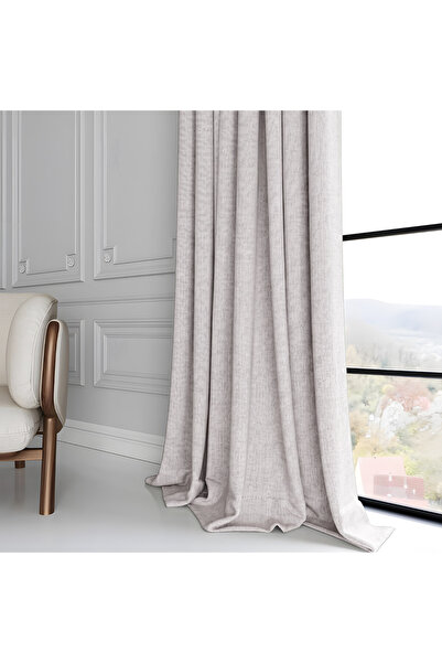 MebelPort Curtain Perdele din in, rustice, cu montare simplă, potrivite pentr...