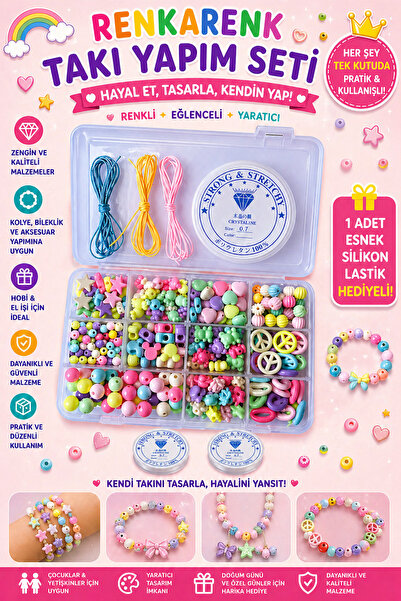 uniquehobby Σετ κατασκευής κοσμημάτων για παιδιά σε απαλά χρώματα Unicorn Fig...