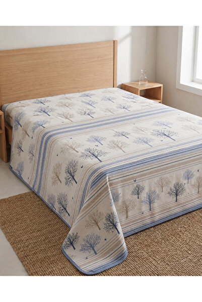 ŞENER HOME 200x240 εκ. Blue Tree of Life με μοτίβο Διπλό Μονό Πικέ King