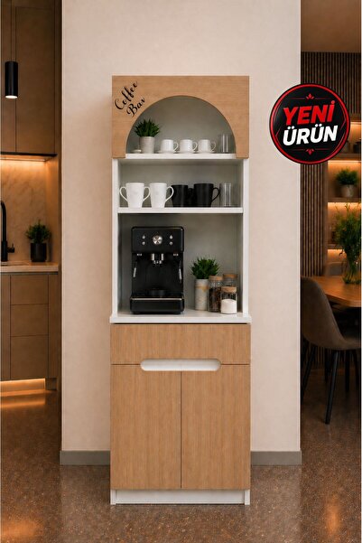 BAYRAMOĞLU MOBİLYA Modern Kahve Köşesi Dolabı – Coffee Bar ve Çok Amaçlı Mutf...