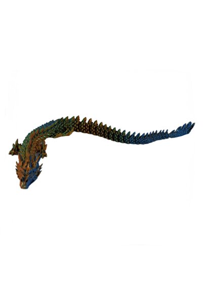 Sani figurină, dragon, 30 cm, imprimare 3D, verde auriu