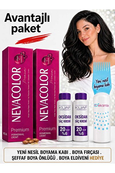 Neva Color Saç Boyası 7.0 Yoğun Kumral 2 Ad +Oksidan 20 Volum 2 Ad+Fırça